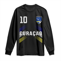 Curacao Soccer Sports Graphic Number 10 Jersey Style Long Sleeve Shirt Proud Curaçaoans Football Fans Game Day Pride
