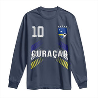 Curacao Soccer Sports Graphic Number 10 Jersey Style Long Sleeve Shirt Proud Curaçaoans Football Fans Game Day Pride