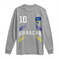 Curacao Soccer Sports Graphic Number 10 Jersey Style Long Sleeve Shirt Proud Curaçaoans Football Fans Game Day Pride