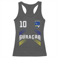 Curacao Soccer Sports Graphic Number 10 Jersey Style Racerback Tank Top Proud Curaçaoans Football Fans Game Day Pride