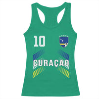 Curacao Soccer Sports Graphic Number 10 Jersey Style Racerback Tank Top Proud Curaçaoans Football Fans Game Day Pride