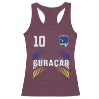 Curacao Soccer Sports Graphic Number 10 Jersey Style Racerback Tank Top Proud Curaçaoans Football Fans Game Day Pride