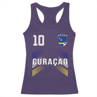 Curacao Soccer Sports Graphic Number 10 Jersey Style Racerback Tank Top Proud Curaçaoans Football Fans Game Day Pride
