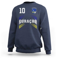 Curacao Soccer Sports Graphic Number 10 Jersey Style Sweatshirt Proud Curaçaoans Football Fans Game Day Pride