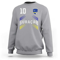 Curacao Soccer Sports Graphic Number 10 Jersey Style Sweatshirt Proud Curaçaoans Football Fans Game Day Pride