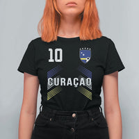 Curacao Soccer Sports Graphic Number 10 Jersey Style T Shirt For Women Proud Curaçaoans Football Fans Game Day Pride