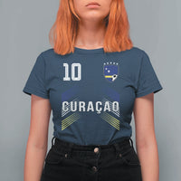 Curacao Soccer Sports Graphic Number 10 Jersey Style T Shirt For Women Proud Curaçaoans Football Fans Game Day Pride