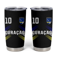 Curacao Soccer Sports Graphic Number 10 Jersey Style Tumbler Cup Proud Curaçaoans Football Fans Game Day Pride