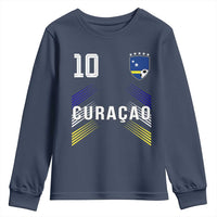 Curacao Soccer Sports Graphic Number 10 Jersey Style Youth Sweatshirt Proud Curaçaoans Football Fans Game Day Pride