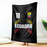 Ecuador Soccer Sports Graphic Number 10 Jersey Style Throw Blanket Proud Ecuadorian Football Fans Game Day Pride