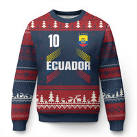 Ecuador Soccer Sports Graphic Number 10 Jersey Style Ugly Christmas Sweater Proud Ecuadorian Football Fans Game Day Pride