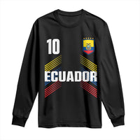 Ecuador Soccer Sports Graphic Number 10 Jersey Style Long Sleeve Shirt Proud Ecuadorian Football Fans Game Day Pride