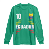 Ecuador Soccer Sports Graphic Number 10 Jersey Style Long Sleeve Shirt Proud Ecuadorian Football Fans Game Day Pride