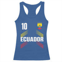 Ecuador Soccer Sports Graphic Number 10 Jersey Style Racerback Tank Top Proud Ecuadorian Football Fans Game Day Pride