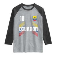 Ecuador Soccer Sports Graphic Number 10 Jersey Style Raglan Shirt Proud Ecuadorian Football Fans Game Day Pride