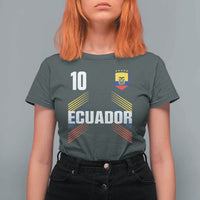 Ecuador Soccer Sports Graphic Number 10 Jersey Style T Shirt For Women Proud Ecuadorian Football Fans Game Day Pride
