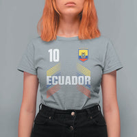 Ecuador Soccer Sports Graphic Number 10 Jersey Style T Shirt For Women Proud Ecuadorian Football Fans Game Day Pride