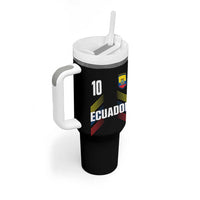 Ecuador Soccer Sports Graphic Number 10 Jersey Style Tumbler With Handle Proud Ecuadorian Football Fans Game Day Pride