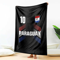 Paraguay Soccer Sports Graphic Number 10 Jersey Style Throw Blanket Proud Paraguayan Football Fans Game Day Pride