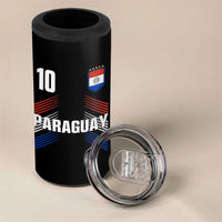 Paraguay Soccer Sports Graphic Number 10 Jersey Style 4 in 1 Can Cooler Tumbler Proud Paraguayan Football Fans Game Day Pride