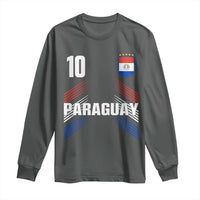 Paraguay Soccer Sports Graphic Number 10 Jersey Style Long Sleeve Shirt Proud Paraguayan Football Fans Game Day Pride