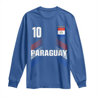 Paraguay Soccer Sports Graphic Number 10 Jersey Style Long Sleeve Shirt Proud Paraguayan Football Fans Game Day Pride