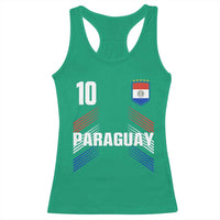Paraguay Soccer Sports Graphic Number 10 Jersey Style Racerback Tank Top Proud Paraguayan Football Fans Game Day Pride
