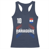 Paraguay Soccer Sports Graphic Number 10 Jersey Style Racerback Tank Top Proud Paraguayan Football Fans Game Day Pride