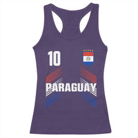 Paraguay Soccer Sports Graphic Number 10 Jersey Style Racerback Tank Top Proud Paraguayan Football Fans Game Day Pride