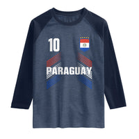 Paraguay Soccer Sports Graphic Number 10 Jersey Style Raglan Shirt Proud Paraguayan Football Fans Game Day Pride