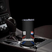 Paraguay Soccer Sports Graphic Number 10 Jersey Style Skinny Tumbler Proud Paraguayan Football Fans Game Day Pride