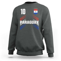Paraguay Soccer Sports Graphic Number 10 Jersey Style Sweatshirt Proud Paraguayan Football Fans Game Day Pride