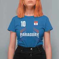 Paraguay Soccer Sports Graphic Number 10 Jersey Style T Shirt For Women Proud Paraguayan Football Fans Game Day Pride
