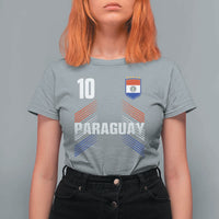 Paraguay Soccer Sports Graphic Number 10 Jersey Style T Shirt For Women Proud Paraguayan Football Fans Game Day Pride