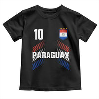 Paraguay Soccer Sports Graphic Number 10 Jersey Style Toddler T Shirt Proud Paraguayan Football Fans Game Day Pride