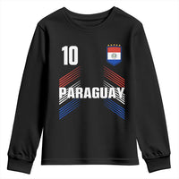 Paraguay Soccer Sports Graphic Number 10 Jersey Style Youth Sweatshirt Proud Paraguayan Football Fans Game Day Pride