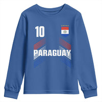 Paraguay Soccer Sports Graphic Number 10 Jersey Style Youth Sweatshirt Proud Paraguayan Football Fans Game Day Pride
