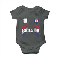 Croatia Soccer Sports Graphic Number 10 Jersey Style Baby Onesie Proud Croatian Football Fans Game Day Pride