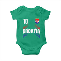 Croatia Soccer Sports Graphic Number 10 Jersey Style Baby Onesie Proud Croatian Football Fans Game Day Pride