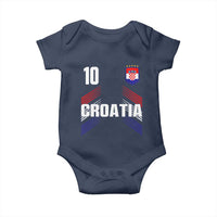 Croatia Soccer Sports Graphic Number 10 Jersey Style Baby Onesie Proud Croatian Football Fans Game Day Pride