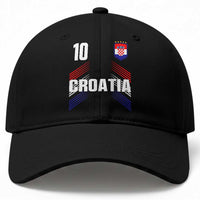 Croatia Soccer Sports Graphic Number 10 Jersey Style Baseball Cap Proud Croatian Football Fans Game Day Pride