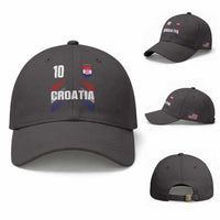 Croatia Soccer Sports Graphic Number 10 Jersey Style Baseball Cap Proud Croatian Football Fans Game Day Pride
