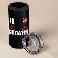 Croatia Soccer Sports Graphic Number 10 Jersey Style 4 in 1 Can Cooler Tumbler Proud Croatian Football Fans Game Day Pride