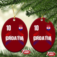 Croatia Soccer Sports Graphic Number 10 Jersey Style Ceramic Ornament Proud Croatian Football Fans Game Day Pride