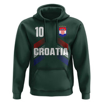 Croatia Soccer Sports Graphic Number 10 Jersey Style Hoodie Proud Croatian Football Fans Game Day Pride