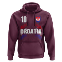 Croatia Soccer Sports Graphic Number 10 Jersey Style Hoodie Proud Croatian Football Fans Game Day Pride