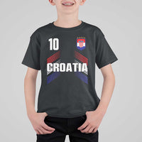 Croatia Soccer Sports Graphic Number 10 Jersey Style T Shirt For Kid Proud Croatian Football Fans Game Day Pride
