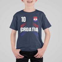 Croatia Soccer Sports Graphic Number 10 Jersey Style T Shirt For Kid Proud Croatian Football Fans Game Day Pride