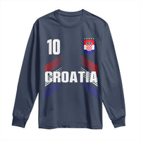 Croatia Soccer Sports Graphic Number 10 Jersey Style Long Sleeve Shirt Proud Croatian Football Fans Game Day Pride