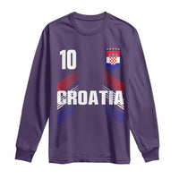 Croatia Soccer Sports Graphic Number 10 Jersey Style Long Sleeve Shirt Proud Croatian Football Fans Game Day Pride